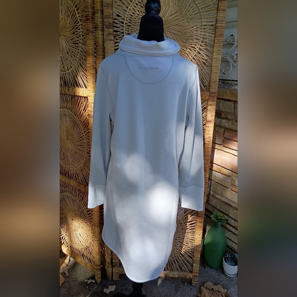 Tommy Bahama Reversable Light Gray Quarter-Zip Pullover Sweater Tunic_Large - Picture 6 of 7